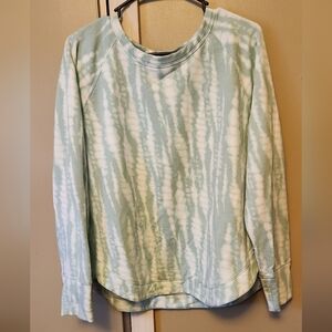 Eddie Bauer Womens XL Mint Green & White Tie Dye Sweatshirt
